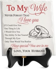 Gifts for Wife from Husband Romantic Ceramic I Love You Gifts Plaque for Wife...