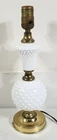 Vintage Hobnail White Milk Glass Lamp Brass Base Night Light Table Lamp No Shade