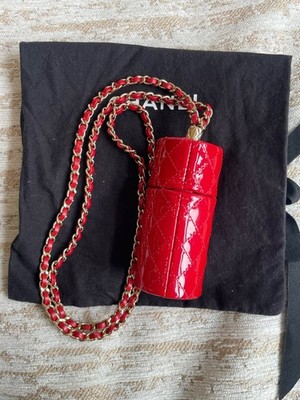 Chanel Classi Patent Calfskin Lipstick Case on Chain Micro