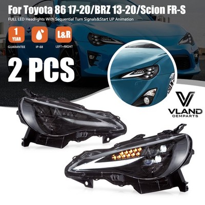 VLAND LED Projector Headlights For 2012-2020 Toyota 86/Subaru BRZ/FR-S LH+RH