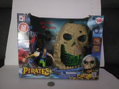 NEW PIRATES PLAYSET 12 PCS CHAP MEI FIGURE- SKULL- Cannon - Snakes