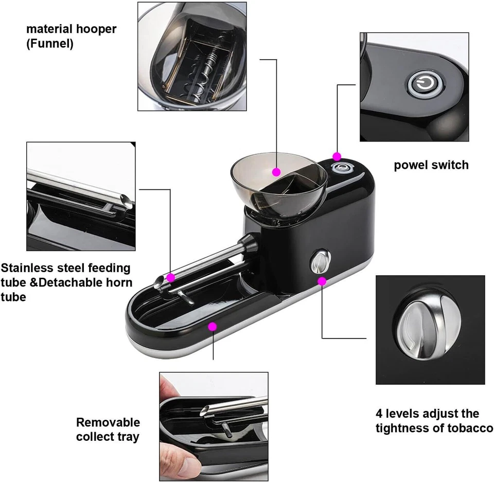 Máquina de laminación de conos eléctricos Cargador automático de cono Máquina de llenado portátil EE. UU. Foto 2 de 4