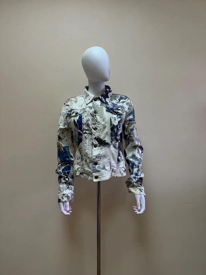 Chaqueta de mezclilla floral multicolor vintage Just Cavalli para mujer talla L Foto 2 de 4