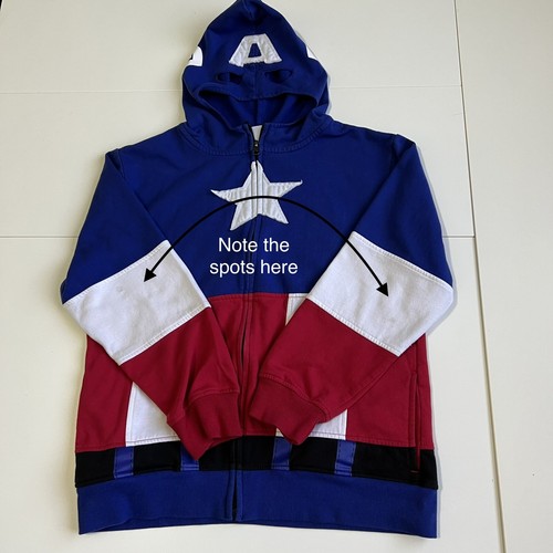 Marvel Captain America Mask Hoodie YOUTH L Super Heroes Movies Batman - Picture 6 of 9