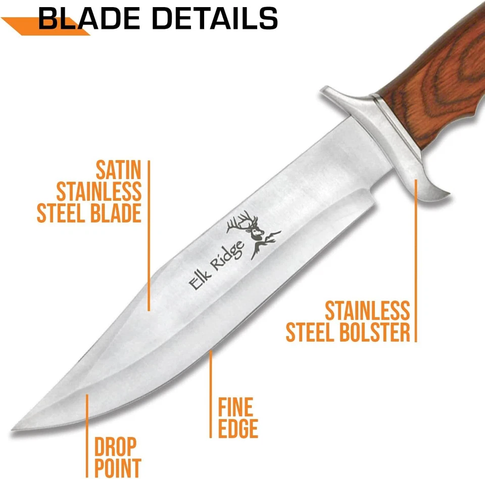 ELK RIDGE ER-012 FIXED BLADE BOWIE KNIFE 12.25" OVERALL - image 3 of 4