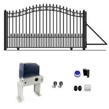 ALEKO Automated Yard Steel Sliding 14' Driveway Gate St.Louis Style with Opener