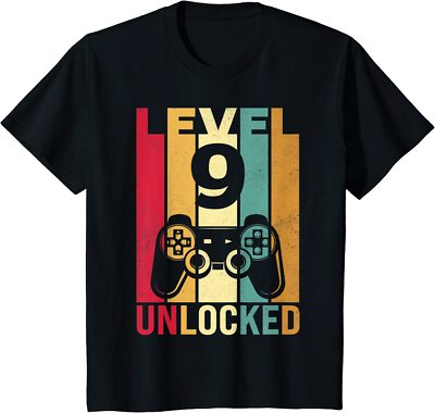 Ten 9yr 9 Birthday Boy Son Funny Gamer 9th Years Old Youth Unisex T-shirt