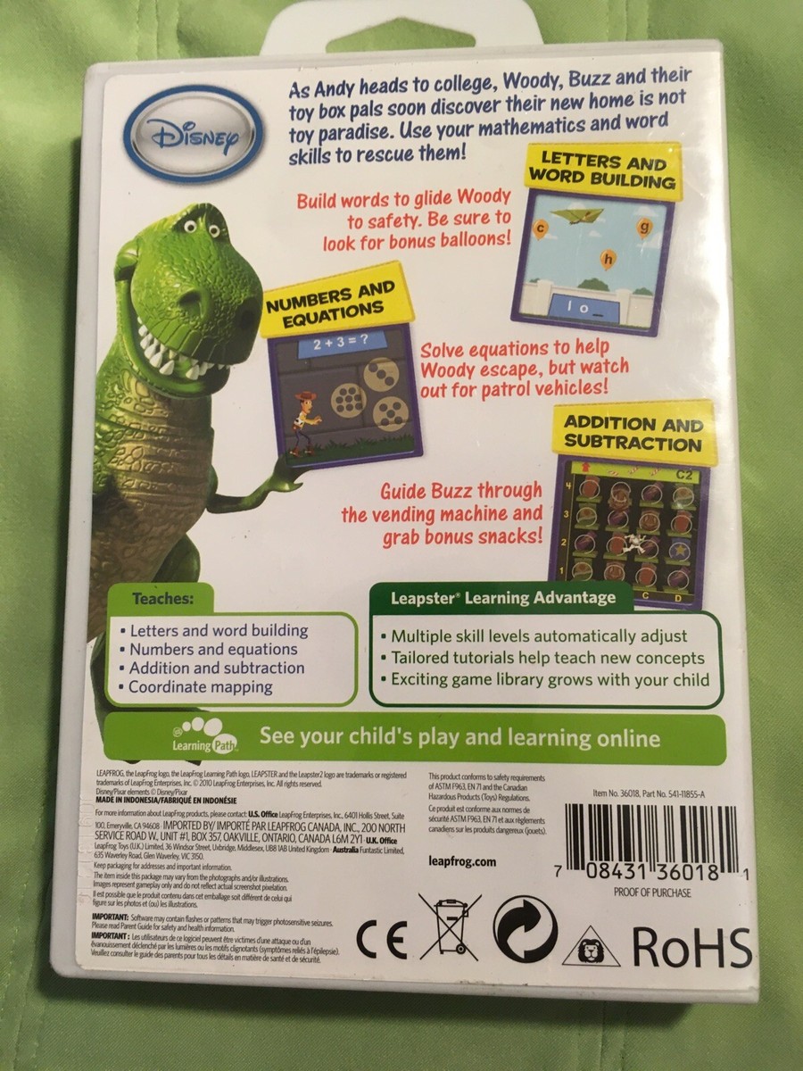 Leap Frog Leapster 2 Disney Pixar Toy Story 3 Learning Game