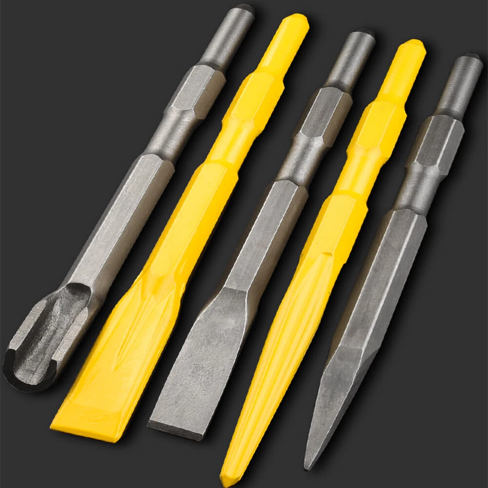 Hex Shank Hammer Chisel Bits 17mm Point Wide Flat Gouge Masonry