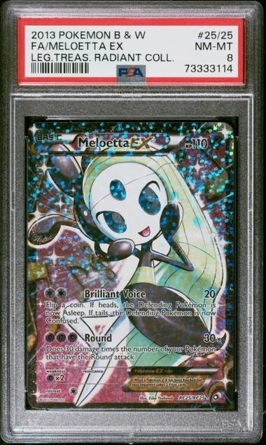 PSA 9 FULL ART MELOETTA EX HOLO Pokemon TCG Leg. Treas.