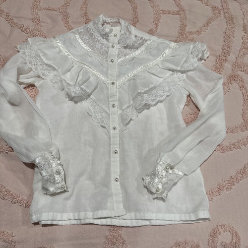 Vintage 1970’s Jessica’s Gunnies Whit blouse Size 8 Child - Picture 6 of 9