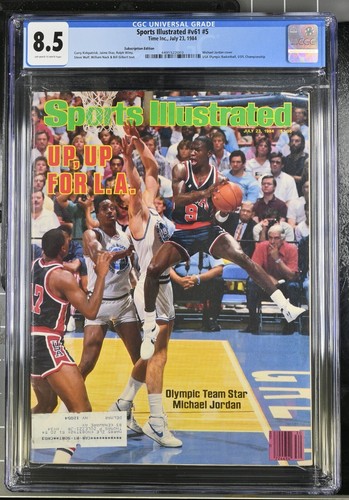 CGC 8.5 GRADED Sports Illustrated 23. Juli 1984 "Up, Up for L.A." MICHAEL JORDAN