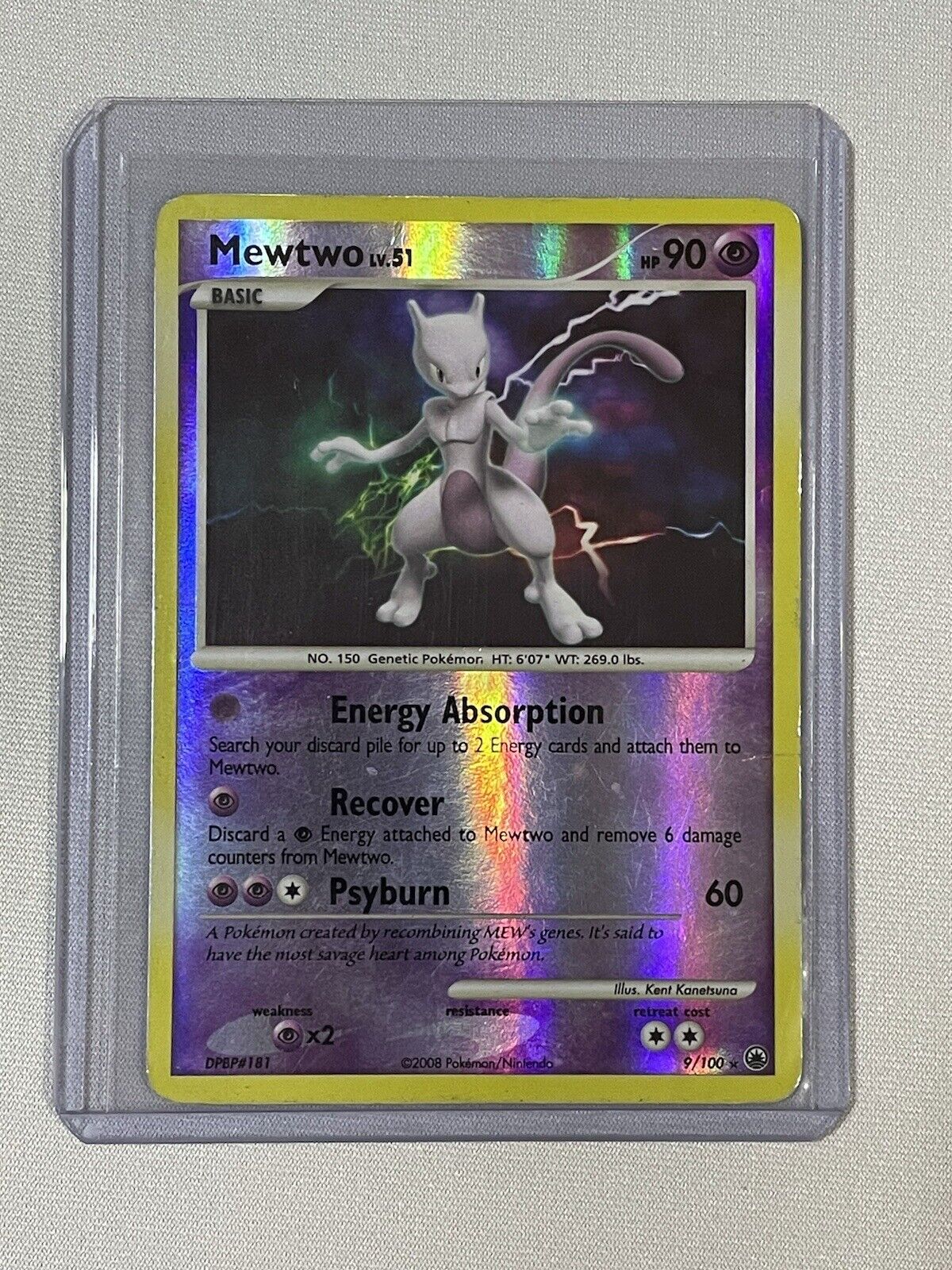 Mewtwo Lv 51 9/100 Majestic Dawn 2008 Pokemon Card Holo No.150 Nintendo