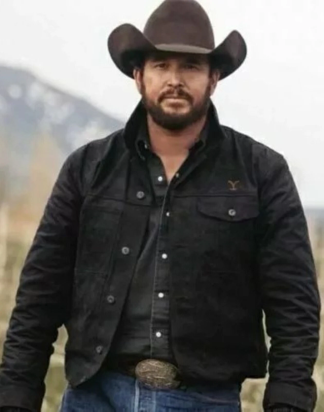Rip Wheeler Yellowstone Jacket Men's Black Cotton Western Cole Hauser Coat