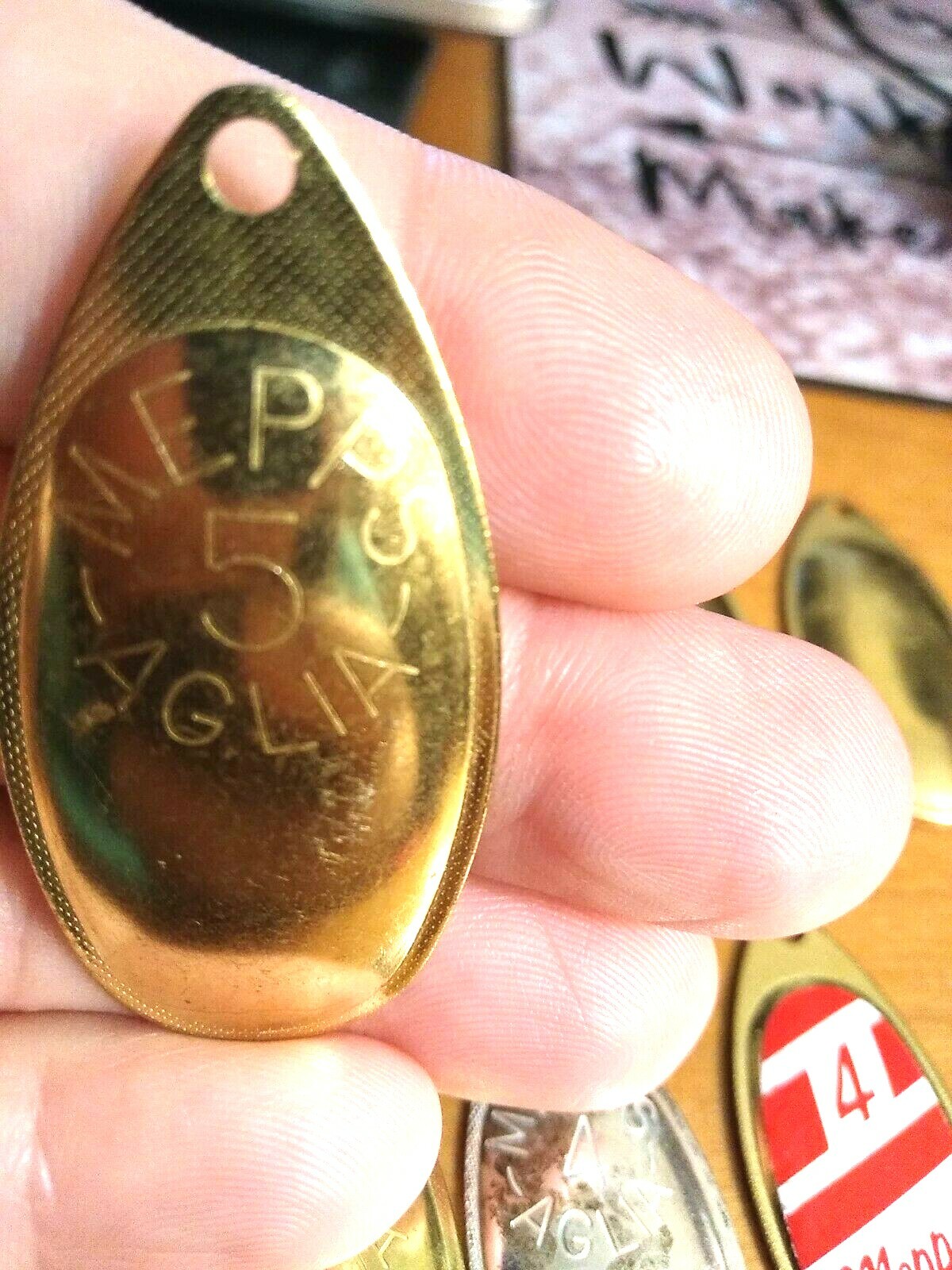 Vintage Mepps #5 AGLIA & #4 Spinner Lures Made In France 3 Gator spoons custom - Image 3