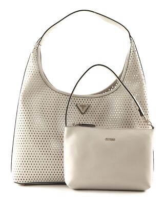GUESS Vikky Hobo Bag Shopper Schultertasche Tasche Stone beige Neu
