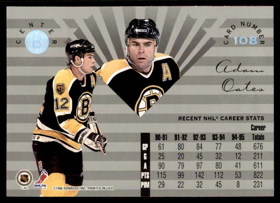 1995-96 Leaf Limited Adam Oates #108 - Image 2 of 2