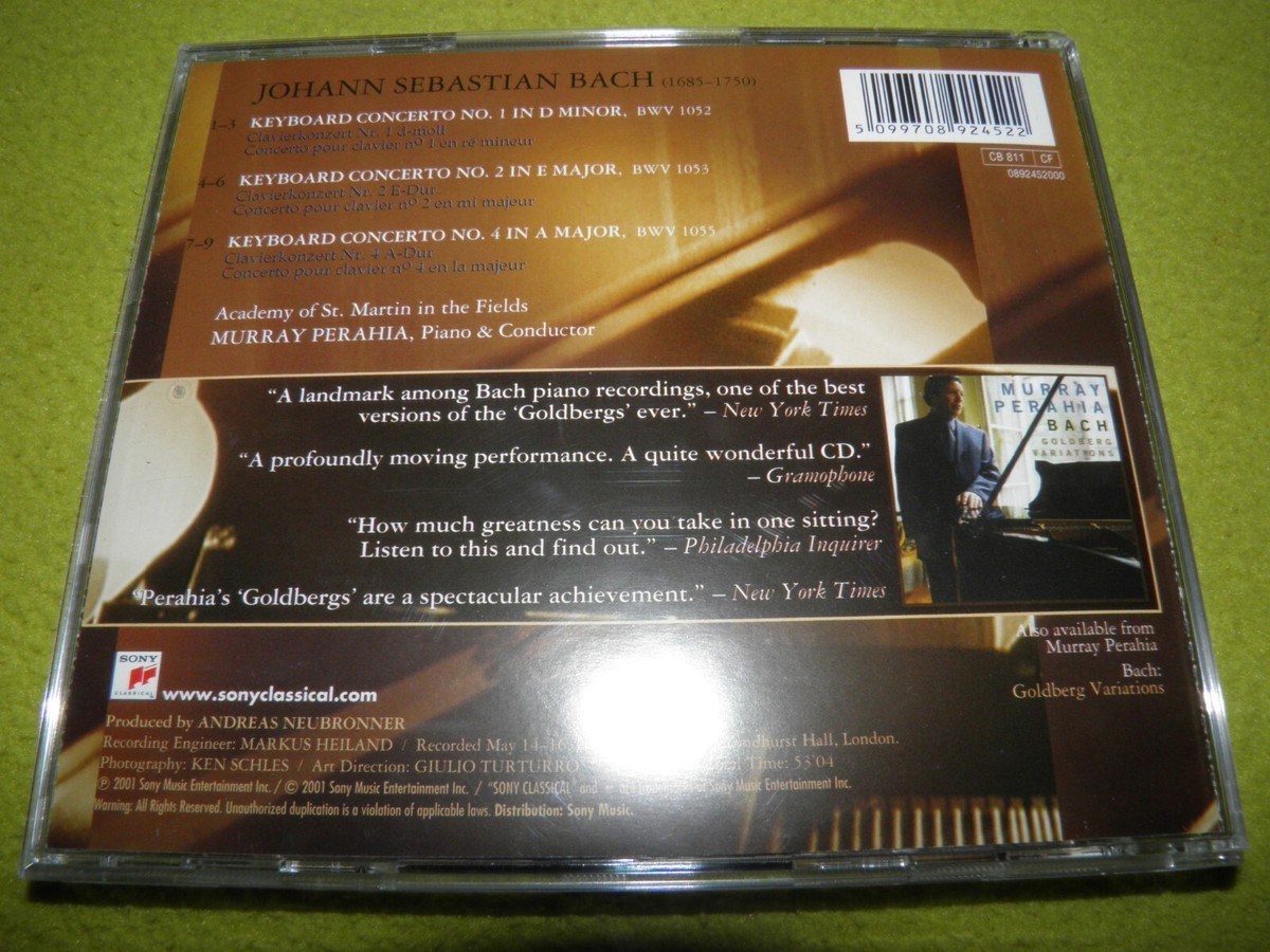 バッハ:ピアノ協奏曲第1~7番 ペライア(P,指揮)ASMF 2CD バッハ:ピアノ協奏曲第1~7番 ペライア(P,指揮)ASMF 2CD マレイ