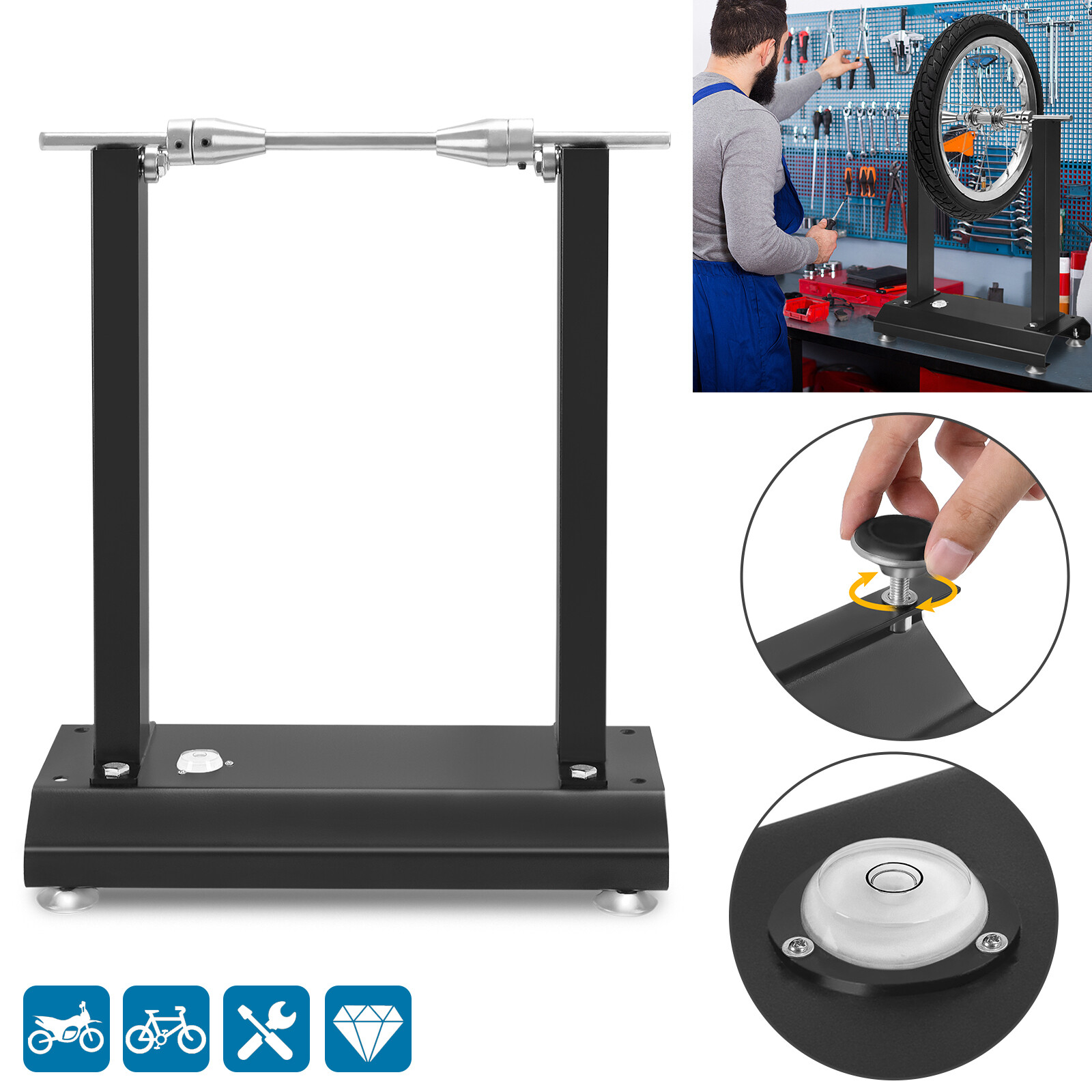 Motorrad Reifen Auswuchtgerät + Montiergerät Set - Professionelle Werkstattausrüstung