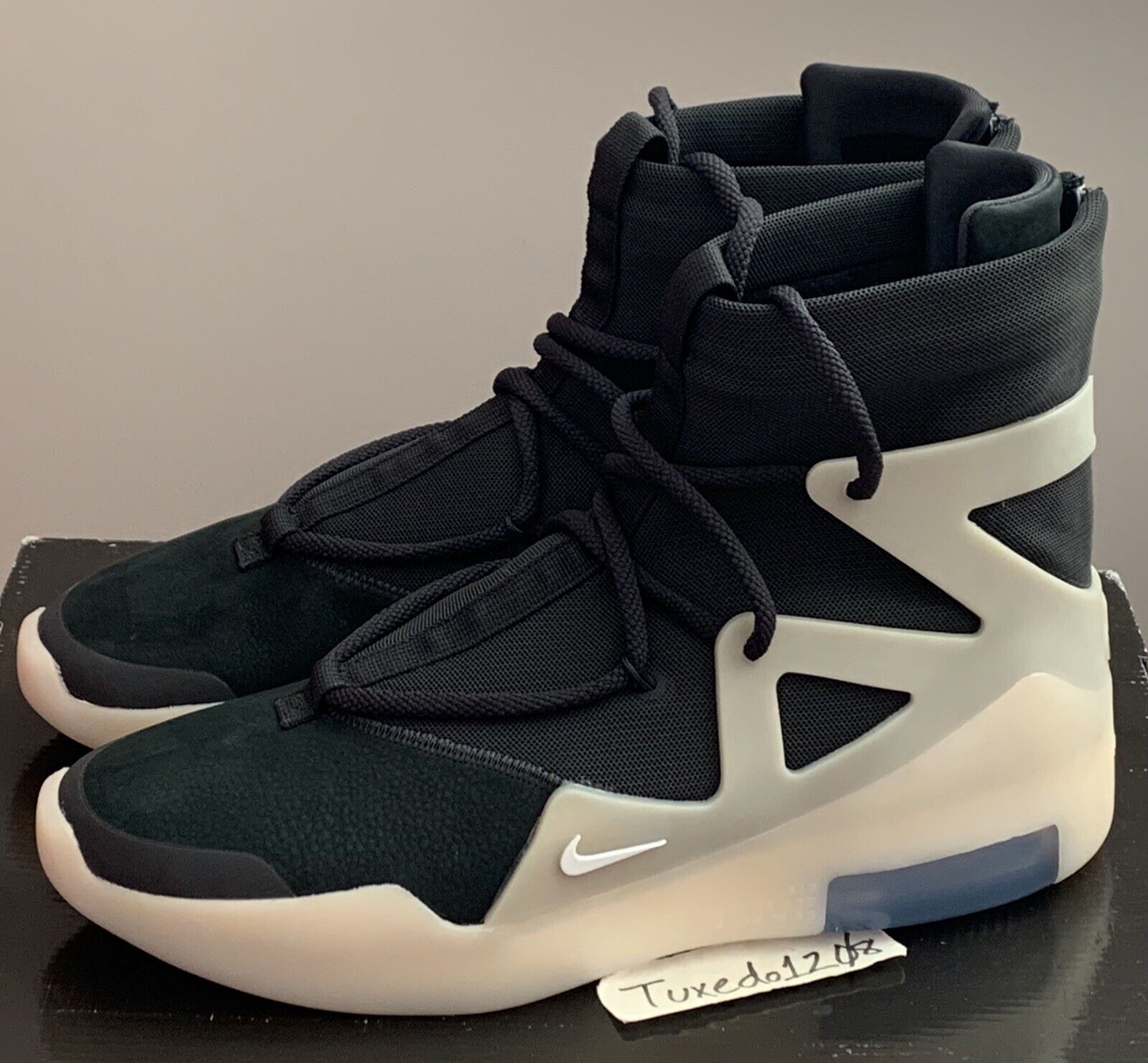 Nike Air Fear of God 1 sz10 String Off Noir yellow Jerry AR4237 903 | eBay