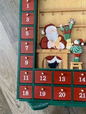 Advent Calendar Santa's Workshop Christmas Wood Compartment Costco