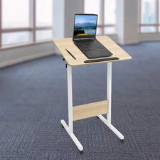 Adjustable Laptop Desk Portable Podium Stand w/ Wheels, Presentation Podium Desk