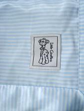 Little Giraffe Blue White Stripe Satin Minky Security Blanket NEW