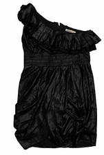 Vintage Double Zero One Shoulder Black Sexy Mini Dress Size Medium