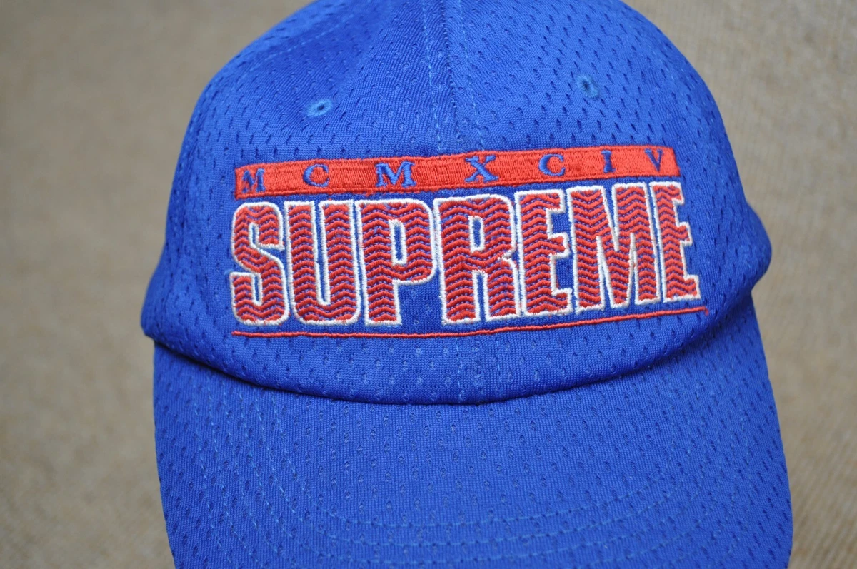 Vintage SUPREME MCMXCIV Cap, Pre-Curved Bill, Snap Back, Blue, Excellent  Cond.