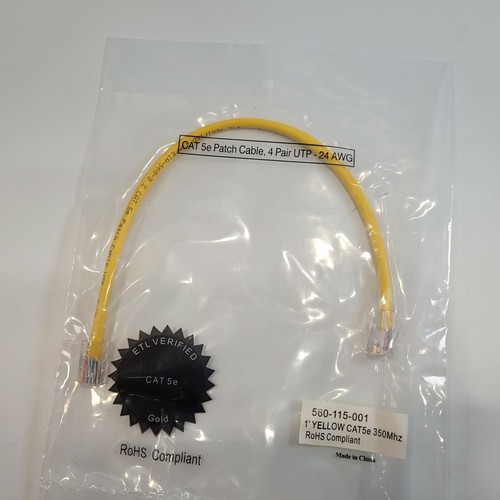 SET OF 10 CAT 5e Patch Cable 560-115-001 1' YELLOW CAT5e 350Mhz RoHS COMPLIANT - Picture 4 of 4