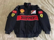 Unisex Adults F1 Team Racing Ferrari Jacket Embroidery Cotton Padded Black