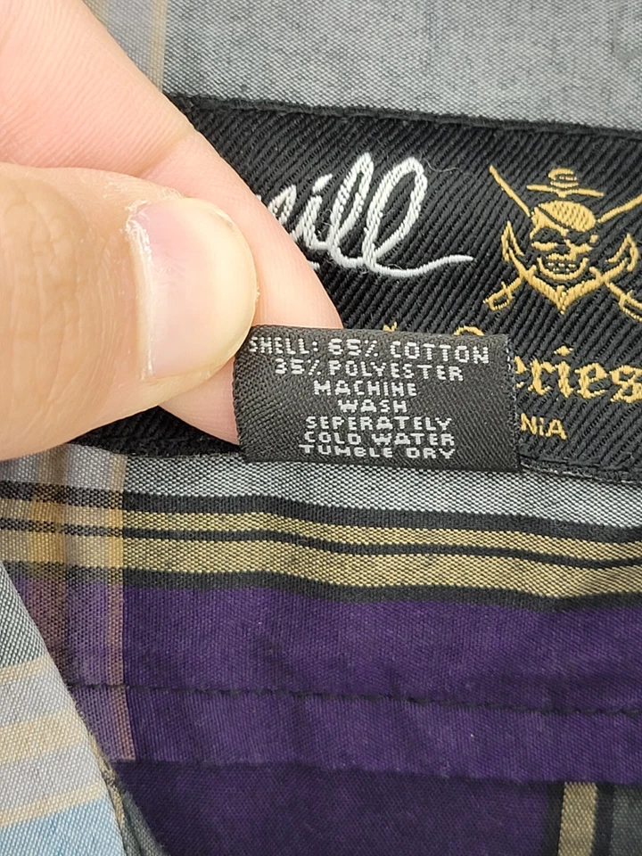 Camisa Oneill Maverick Series Para Hombre XL Azul Púrpura Gris Patinador con Botones a Cuadros Foto 4 de 4