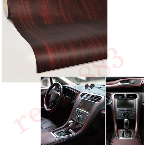 24"x48" Car Wood Grain Texture Interior Decorative Sticker Vinyl Decal Teak Red