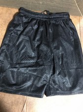Lot 2 Boys Mesh Athletic Nylon Shorts YL Black Drawstring