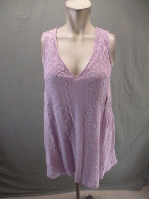 Francesca's Size M Womens Lavender Cotton Blend Lace Sleeveless Short Dress 148