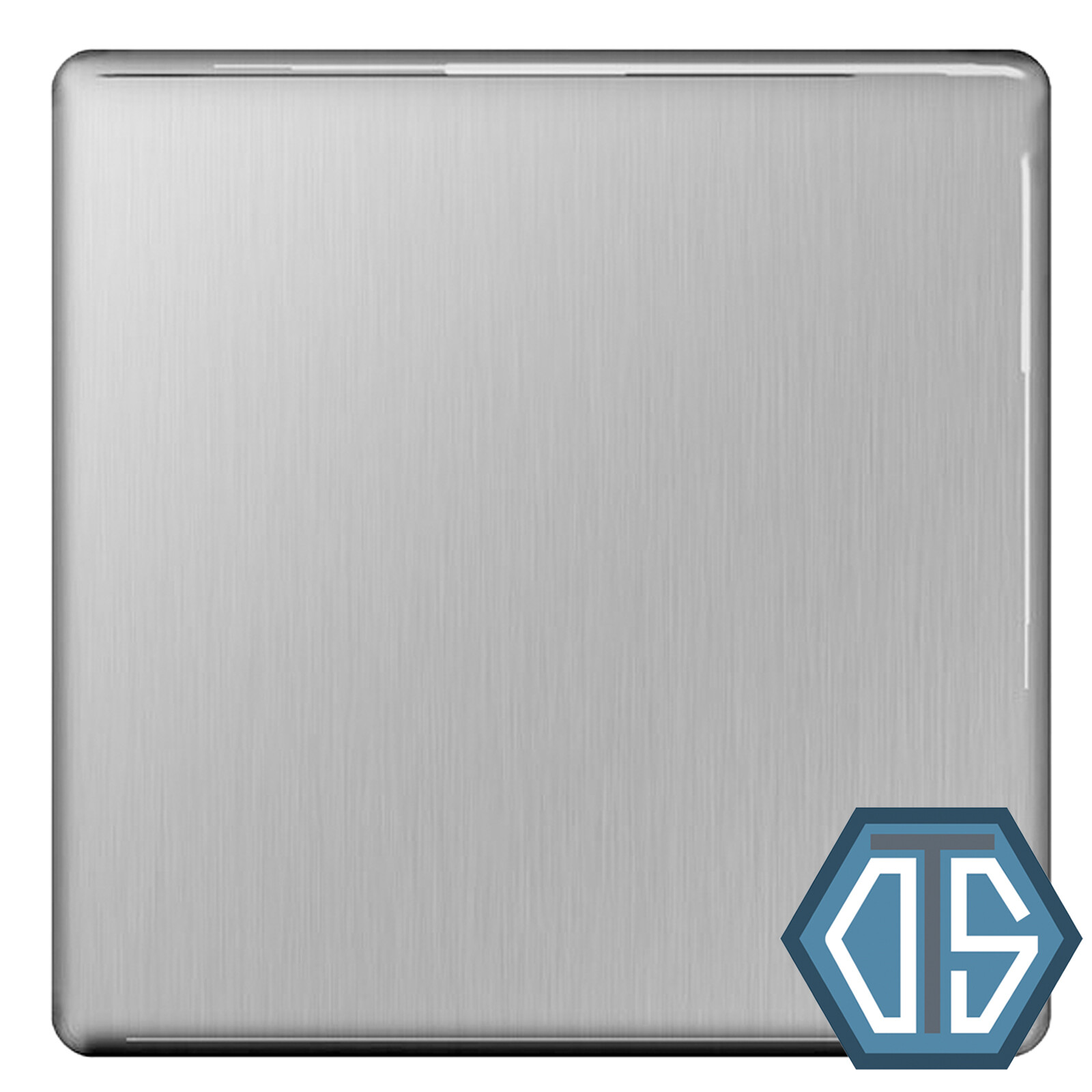 BG FBS94 Brushed Steel Single 1 Gang Blank Plate Cover Screwless Flatplate