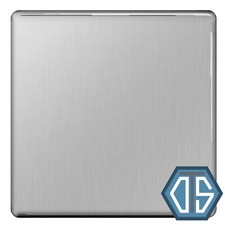 BG FBS94 Brushed Steel Single 1 Gang Blank Plate Cover Screwless Flatplate