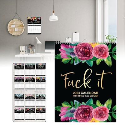 F*ck It: 2024 Planner For Tired-Ass Women Home Office Hanging Calendar  Decorate | eBay