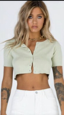 New Princess Polly  THE JAYDEN Crop sweater cardigan TOP  size 2