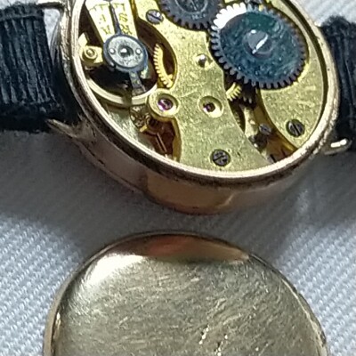 Montre Vintage Femme Art Déco Mécanique, Plaqué Or Rose, Cadran Nacré - Années 1950