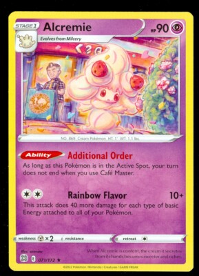 Pokemon ALCREMIE 071/172 - Brilliant Stars - RARE - - MINT Pokemon ALCREMIE 071/172 - Brilliant Stars - RARE - - MINT