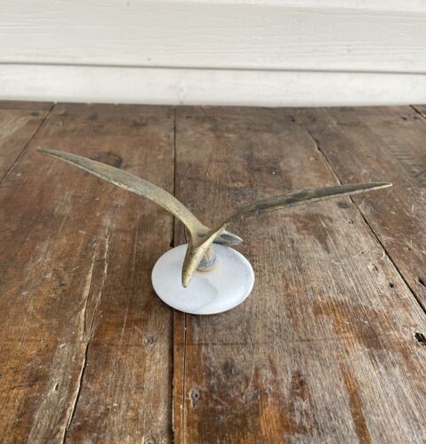 Vintage Brass Bird with Marble Base - Picture 1 of 5