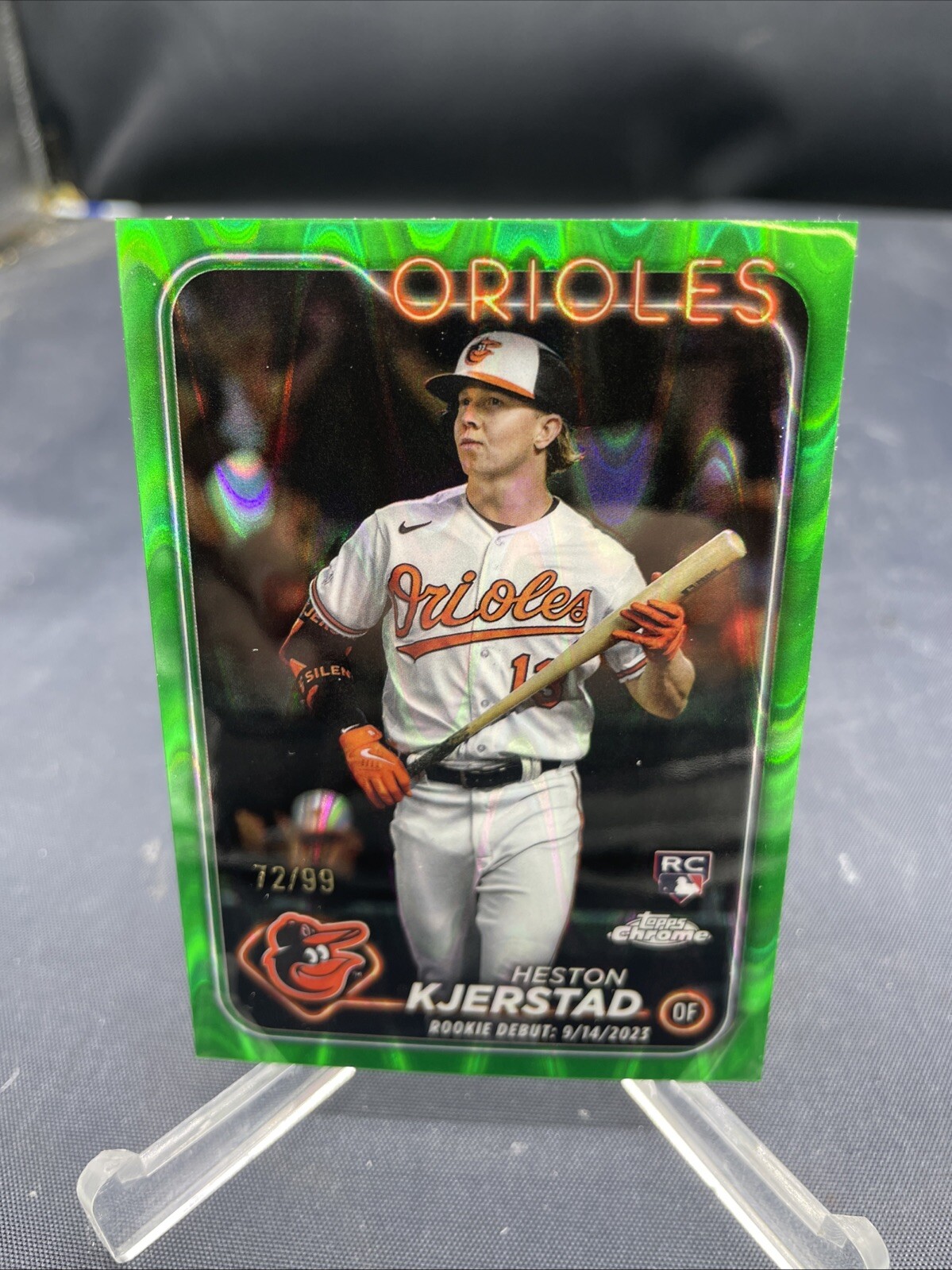 Heston Kjerstad 2024 Topps Chrome Update Green Refractor Rookie Debut #d /99 RC