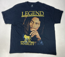 Zion Rootswear Bob Marley Legend Graphic T-shirt Men Large Black Short Sleeve