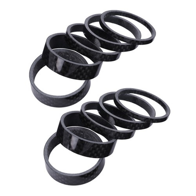 #ad 10 Pcs Bike Carbon Fiber Headset Spacer Bicycle Washers Stem Spacers Fork $19.42