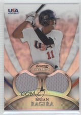2010 Bowman Sterling USA Baseball Relics Dual Refractor 16/199 Brian Ragira 0a1