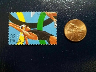 Kristin Otto E. Germany Swimming Olympics 1996 Palau Perforated Stamp