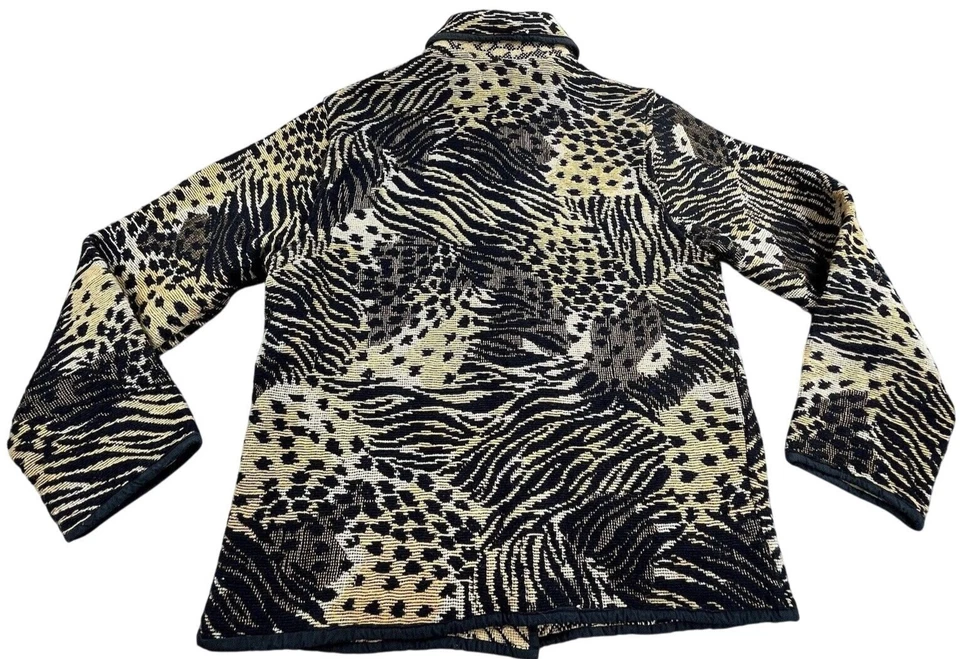 Chaqueta Tejida Tapiz Jane Ashley De Colección Para Mujer Pequeña Safari Boho Declaración Otoño Foto 2 de 4
