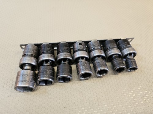 Snap On 207IPFM 7 Pc 3/8" Dr Metric Impact 6-point Swivel Socket Set 10mm-18mm