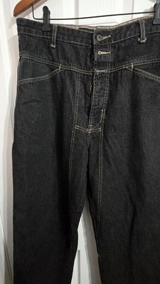 VTG Marithe Francois Girbaud Black Jeans 36x33 Baggy Wide Leg 90s